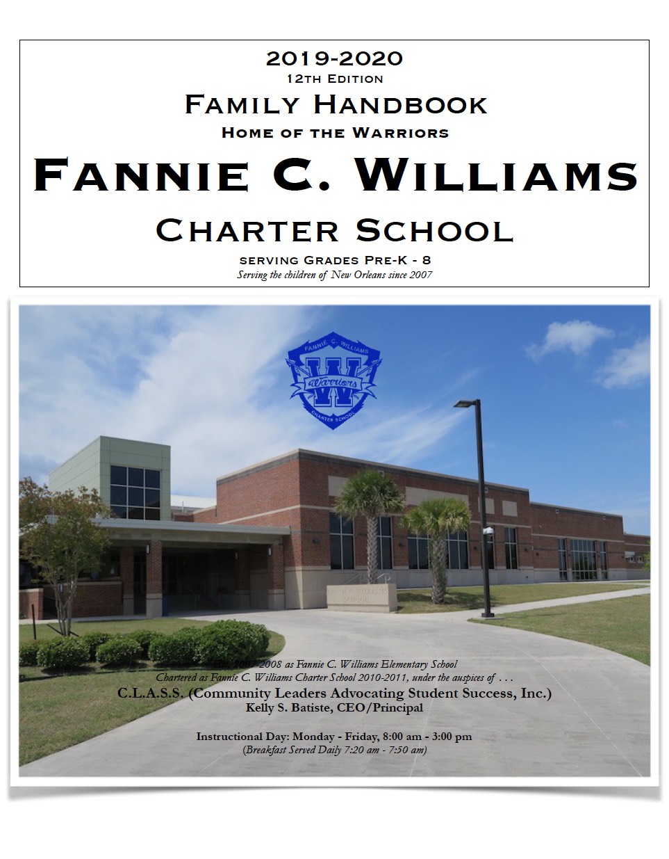 Fannie C Williams Charter Family Handbook 20192020